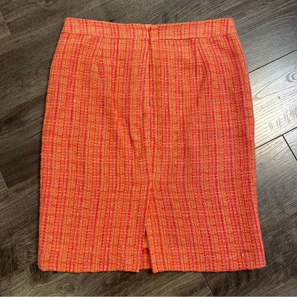 J.Crew No.2 Pencil skirt woven tweed orange pink - Picture 2 of 12